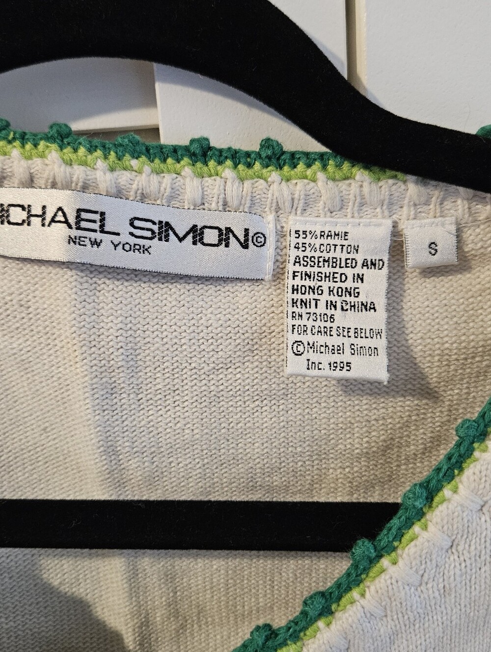 Vintage Michael Simon White Short-Sleeve Watermelon Print Button Cardigan - Picture 5 of 9